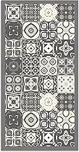 Panorama Vynilteppich Hydraulic Tiles 3 Grey Colours - 40 x 80 cm - Washable Non-Slip Kitchen Rug