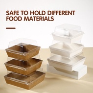 50 cái giấy kraft món bánh tráng miệng Donut hộp bánh sandwich hộp đựng thức ăn tiệc cưới sinh nhật 