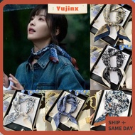 YUJINX Silk Scarf - Floral Print, 70x70cm, Versatile Fashion Accessory