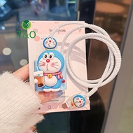 [T&O-t] 3D Cartoon Doraemon Charger Protector Cover Cable Anti-break Kits Data Cable Winder Charger 