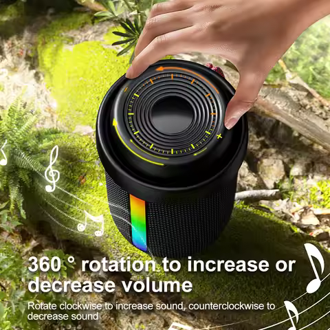 Rockmia Audio EBS-706 6W 1200Mah Mini Portable RGB Speaker Bluetooth 5.3 Powerfual Bass With Volume 