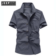 Jeep Spirit 1941 estd Casual Fashion Cotton Short sleeved Shirt for Men Home Daily Fashion Top for M