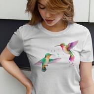 T-Shirt Women Hummingbird Animal Motif Birds Decoration Colibri Organic T Shirt - Summer Shirt Exoti