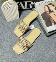 Sandal Selop Zara Flat Kotak Kecil Sandal Slip on Cewek Model Terbaru Kode SM02