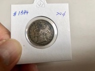 1884年維多利亞女王香港貳毫銀幣