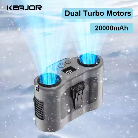 Outdoor Portable Waist Fan 20000mAh Rechargeable Portable Hanging Neck Fan Outdoor Travel Sports Wai