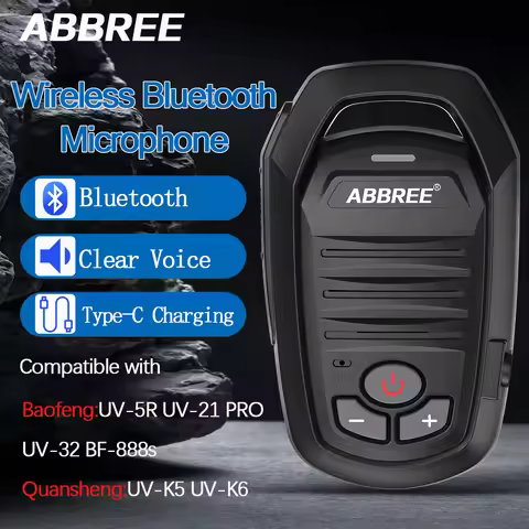 ABBREE Wireless Bluetooth portable Speaker Microphone For BaoFeng UV-5R UV-21 PRO V2 BF-888S Quanshe