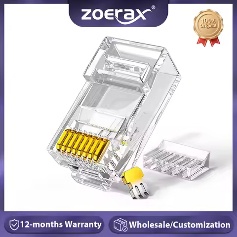 ZoeRax Cat6 RJ45 Connectors, Cat 6 2-Piece RJ 45 Ends, UTP 8P8C Ethernet Connector Plug for Cat6 Cat