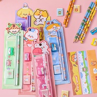 HB7 Pencil Set 5 Pieces Cute HB Stationery School Supplies Eraser Ruler Sharpener