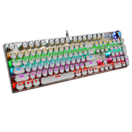 全城熱賣 - 多功能旋鈕發光有線機械鍵盤(白色版）