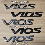 Toyota VIOS Rear Emblem Logo Matte Black Chrome Silver Vios 1 Vios 2 Vios 4 Emblem Logo Sticker