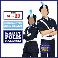 BAJU UNIFORM KADET POLIS BIRU SEKOLAH LENGAN PENDEK DAN LENGAN PANJANG BAJU KEMEJA SERAGAM PERSATUAN