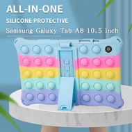 Soft Silicone Case For Samsung Galaxy Tab A8 10.5 2021 A7 Lite A7 10.4 Tab A 8.0 Kickstand Holder Kids Safe Tablet Cover