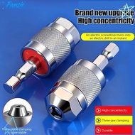 PANSIE Drill Chuck Adapter, Hexagonal Handle 1/4 Inch Quick Change Chuck,  Self-Tightening 1.5-6.5mm