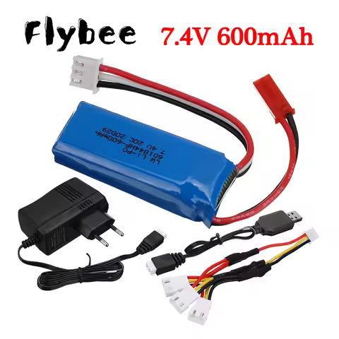 Upgrade K969 RC Car 7.4V 600mAh Lipo Battery with Charger for WLtoys K969 K979 K989 K999 P929 P939 R
