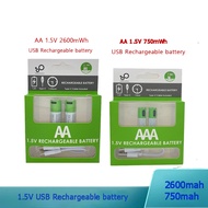 AA + AAA USB Rechargeable battery 1.5V AAA 750mWh/AA 2600mWh li-ion batteries +TYPE-C Cable