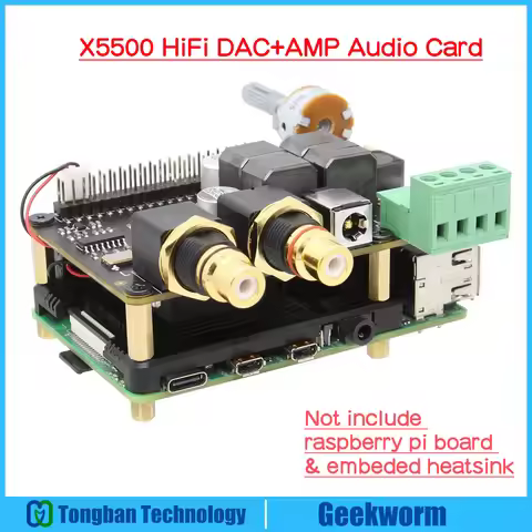 For Raspberry Pi 4, X5500 HiFi DAC+AMP Expansion Board Audio Card Support X872/X850/X860 Storage Boa