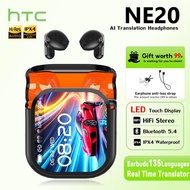 HTC NE20 AI translation earphones with LED display earbuds HiFi stereo Bluetooth 6.0 supports 135 la