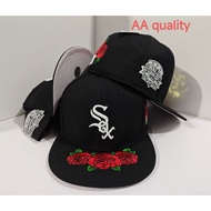 AA quality baseball cap, New Era fitted cap, 59FIFTY Chicago White Sox rose embroidery black outdoor
