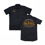 PDH von Dutch  kemeja pendek baju pria wanita workshit hitam distro bandung