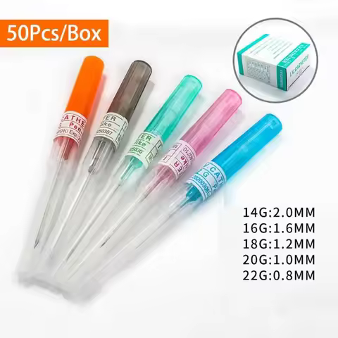 50pcs IV Cannula Pen Type Intravenous Injection Catheter 20G 22G 24G 26G Veterinary Suppliers