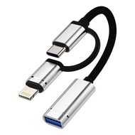 Lightning Type c USB Conversion Adapter (2 in 1) USB A to C Lightning OTG Adapter Apple MFI Certified Up Adapter Connector USB-C Type-c Thunde