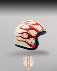 MAKOTO小林誠 X GALLOP聯名 復古拉線彩繪安全帽 奶白