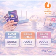 SIM Kad Data Besar 500GB–999GB | U Mobile 4G/5G Coverage | Full Hotspot | Eastel Prepaid
