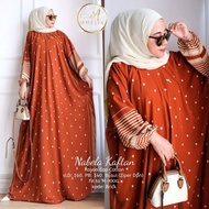 Nabela Kaftan Jumbo Motif Remaja Dewasa Terbaru 2023 Bahan Rayon Adem Daster Simple Mewah Elegan