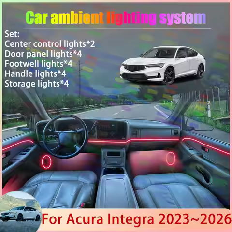 For Acura Integra 2023~2026 DE4 DE5 Honda 2024 2/24 in 1 Car Atmosphere Light Lamp RGB Shade Ensembl