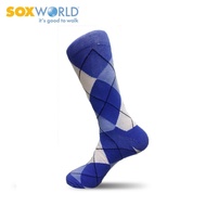 [SOXWORLD] Socks Hipster Soxworld Classic Argyle Pattern Socks for Adult - Blue 19-800P