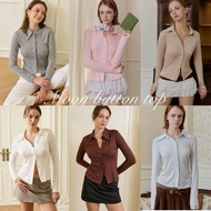 (5 Sizes 4 Colors) mood button shirt Long-Sleeved Collar Model T119 -Mesave