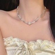 Beautiful S925 Silver Plated Pearl Necklace Choker for Sweet Girls Jewelry Accessory