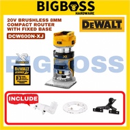DEWALT DCW600N-XJ 20V Brushless 8mm / 1/4" Router with Fixed Base (Bare Unit)