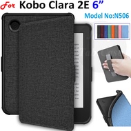 For Kobo Clara 2E (Model No:N506) 6" Kobo2e Clara2E E-book Flip Case Handheld Style Cloth Leather So