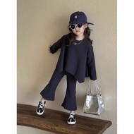 COD 2026 Girls Autumn New Style Unique Loose Cloak Style Top Flared Pants Baby Fashionable Classy Sp