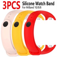 3PCS Watch Strap for Xiaomi Mi Band 10 9 8 Wristband Silicone Bracelet Wrist Bands Mi Band10