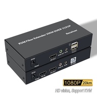 20Km HDMI Fiber KVM Extender Transceiver over SC Fiber Optical Cable 1080P HDMI B KVM Fiber Extender Video Transmit for