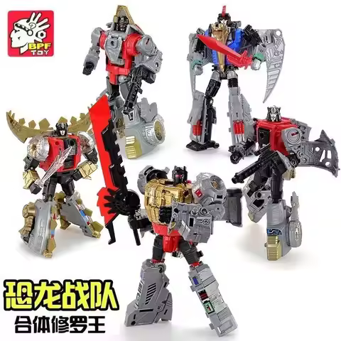 BPF Volcanicus 5IN1 Combine Robot Transformation Toys G1 Dinobot Dinosaur Grimlock