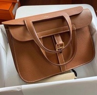 Hermes Halzan 25 金棕色金扣🤎🔐TC皮 Stamp U