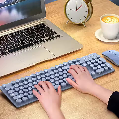 Rechargeable Wireless Keyboard Mouse Set Low Noise Ergonomic 2.4G/Bluetooth Dual-mode Keyboard Mouse