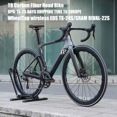 2025 TWITTER T8 Carbon Fiber Road Bike WheelTop EDS 24S Road Racing Bicycle Hydraulic Disc Brake gra
