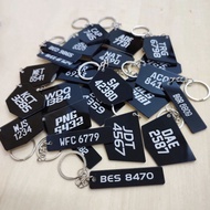 (Top Craft) Keychain Kereta Motor Nombor Plate Hitam Plate Nombor Tanam Kustom Siap Cepat Design Petak