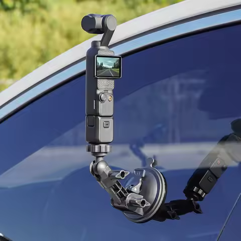 Suction Cup Mount 360 Rotation Camera Car Holder 1/4 Screw for DJI Pocket 4P 4 3 GoPro Insta 360 X5