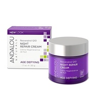 Andalou Naturals Resveratrol Q10 Night Repair Cream, 1.7 oz, For Dry Skin, Fine Lines &amp; Wrinkles,...