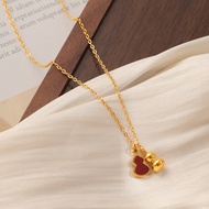 New Chinese Style Red Shellfish Gourd Clavicle Chain Titanium Steel Non-Fade Money Money meaning
