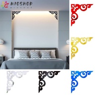 MIOSHOP 4PCS Mirror Sticker, Acrylic DIY Mirror Wall Corner Sticker, Fashion Self Adhesive Room Decor Background Wall Decal Home