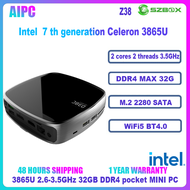 SZBOX Z38 Pocket Mini PC 3865U 32GB DDR4 M.2 SSD WiFi6 1G Ethernet HDMI 4K 3USB3.0