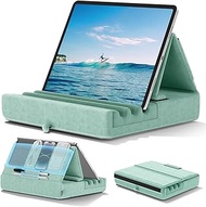 KDD Tablet Pillow Holder, Foldable iPad Stand for Lap, Bed and Desk -Tablet Soft Pad Dock with Pocke