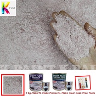 Epoxy Flake Coating Pink (1KG FLAKE/1L PRIMER /1L CLEAR COAT/ FREE TOOLS Kit )floor Toilet Waterproofing FLAKE DIY